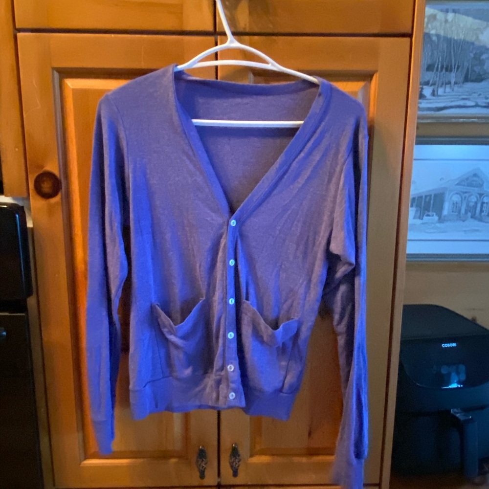 Purple button up cardigan